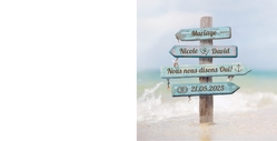 Carte mariage   Plage Verso/Recto