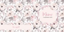 Menu de mariage   Fleurs avec un look vintage Verso/Recto