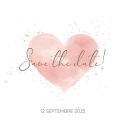 Save the Date   Cœur couleur d'eau Recto