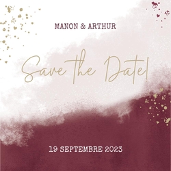 Save the Date   Bordeaux avec crépitement Recto