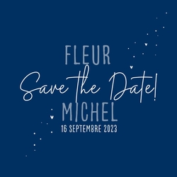 Save the Date   Élégant Bleu Recto