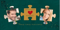 Faire part de mariage   Pièces de puzzle Recto