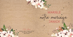 Faire part de mariage   fleurs aquarelles Verso/Recto