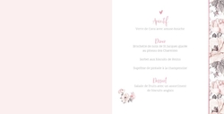 Menu de mariage   Fleurs avec un look vintage Intérieur