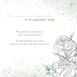 Save the Date   Roses élégantes Verso