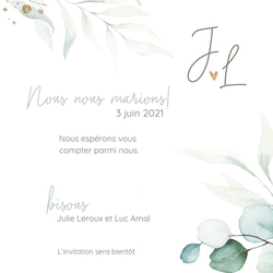 Save the Date   Branches d'aquarelle Verso