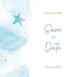 Save the Date   Aquarelle de plage Recto