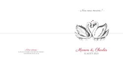 Faire part de mariage   Cygnes Verso/Recto