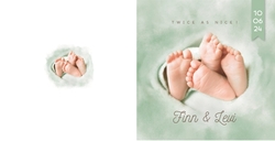 Faire part de naissance Finn en Levi   Pieds jumeaux Verso/Recto