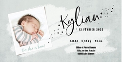 Carte de naissance Kylian   It's a boy! Verso