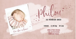 Carte de naissance Philou   It's a girl! Verso