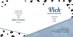 Carte de naissance Vick   Léopard bleu Intérieur