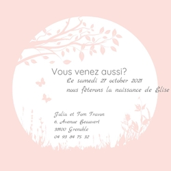 Carte de réception de naissance   Animaux mignons 31703310BF Verso