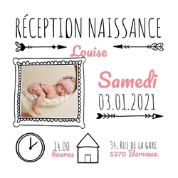 Carte de réception de naissance   Doodles AVA300510F Recto