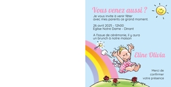 Carte de réception de naissance   Princesse charmante 11800010F Intérieur