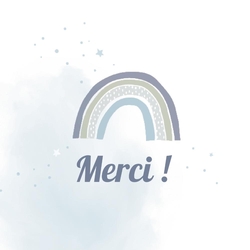 Carte pour cadeau   Arc en ciel bleu Verso