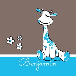 Carte pour cadeau   Girafe bleue 1140993F Recto