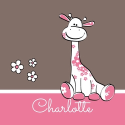 Carte pour cadeau   Girafe rose 1140973F Recto