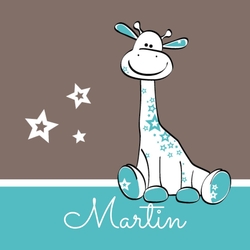 Carte pour cadeau   Girafe turquoise 1140983F Recto