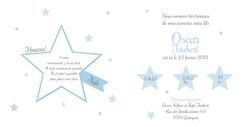 Faire part de naissance   Etoile brillante 317041BF Intérieur