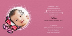 Faire part de naissance   It's a girl 114426BFA Intérieur