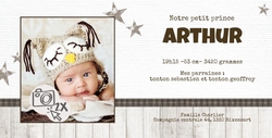 faire part de naissance   petites mains et étoiles 114115BFA Intérieur