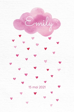 Faire part de naissance   Pluie de petits coeurs 317011BF Recto