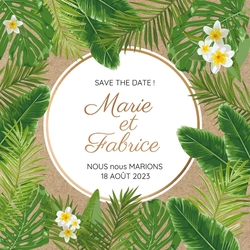 Save the Date   Feuilles tropicales Recto