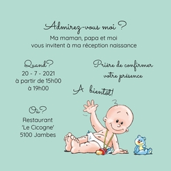 Invitation   Bébé heureux 11431210F Recto