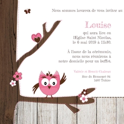 Invitation   hibou rose 11408110F Verso