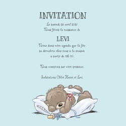 Invitation   Ours mignon avec bouteille 11701410F Verso