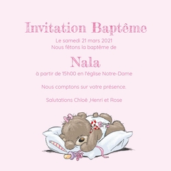 Invitation   Ours mignon avec bouteille 11701510F Verso