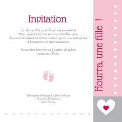 Invitation   Petits pieds et coeurs 11411810F Verso