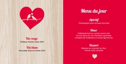 Menu de mariage   Arbre d'amour Intérieur