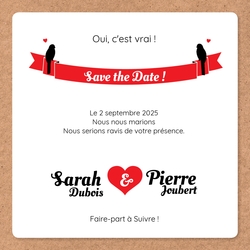 Save the Date   Petits oiseaux amoureux Verso