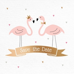 Save the Date   We flamin go together Recto