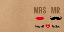  Faire part de mariage   Hipster MRS & MR Verso/Recto