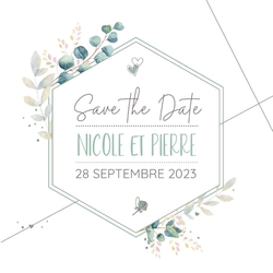 Save the Date   Fleurs aquarelle avec des lignes Recto