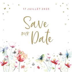 Save the Date   Carte florale joyeuse Recto