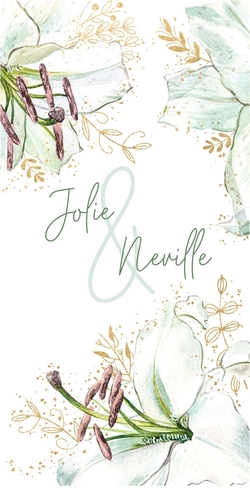 Faire part de mariage   Lys aquarelle Recto