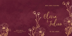 Faire part de mariage   Fleurs sauvages chics Verso/Recto