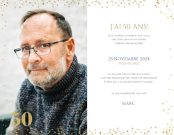 Invitation   50 doré Intérieur