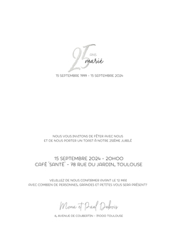 Invitation   Argent 25 Intérieur