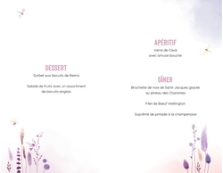 Menu   Fleurs des champs violettes Intérieur