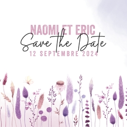 Save the Date   Fleurs des champs violettes Recto