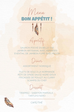 Menu de mariage   Capteur de rêves Verso