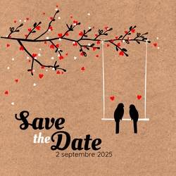 Save the Date   Petits oiseaux amoureux Recto