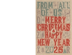 Kerstkaart   Typografische kerstwens 2025 Achterkant/Voorkant