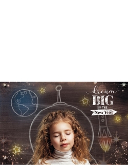 Kerstkaart   Dream Big Achterkant/Voorkant