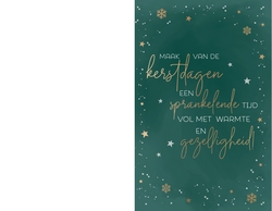 Kerstkaart   Warme kerstwens met sterretjes Achterkant/Voorkant